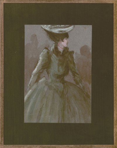 Upperclass Woman with Hat by Constantin Guys